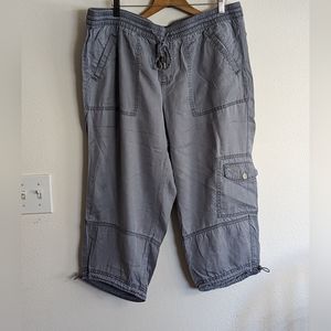Lane Bryant Cargo Capri Lyocell Blue Pant